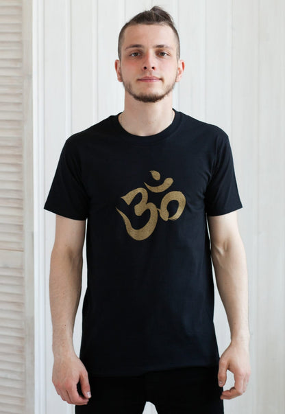 Om Ohm Aum T Shirt - Yoga Buddhism Meditation Hinduism Hindu Buddhist Sanskrit Calligraphy Lotus Mandala Hamza Hamsa Mens Womens Printed Tee