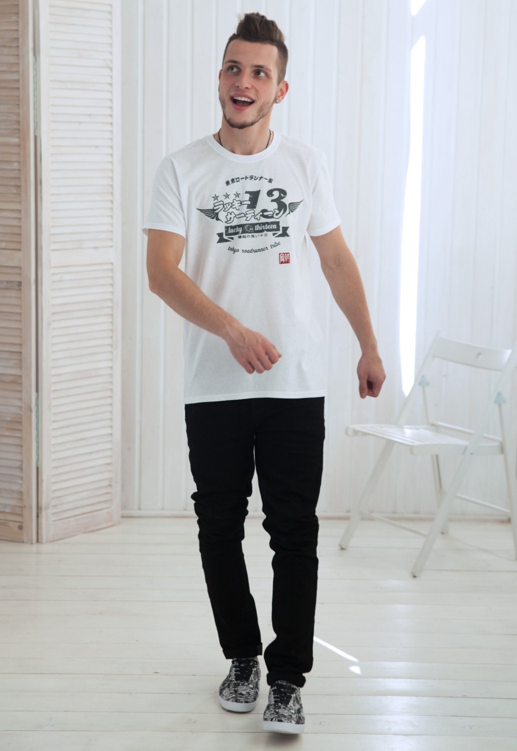 Tokyo Roadrunner Japanese T Shirt – Lucky Japan Retro Vintage Harajuku Style Kaminari Bosozoku Wings Anime Manga Mens Womens Printed Tee Top