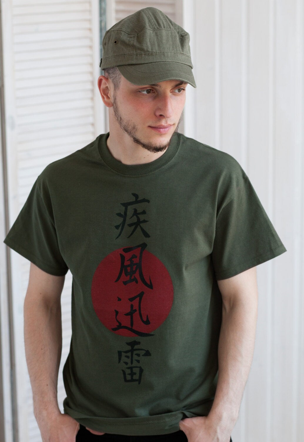 Japanese T Shirt Lightning Japan Calligraphy Writing Kanji Martial Arts Anime Manga Yoga Gym Tai Chi Mens Womens Screen Printed Tee T-Shirt