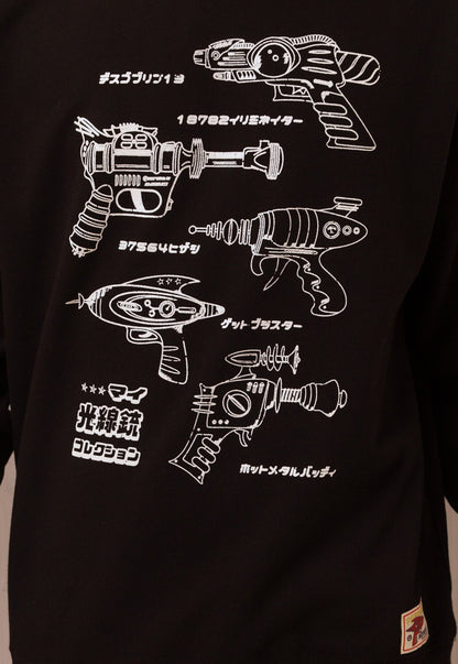 Japanese Sweatshirt Jumper - Ray Guns Printed Shirt - Blaster Phaser Zap Laser Gun Anime Manga Comics Retro Kawaii Printed Long Sleeve Top