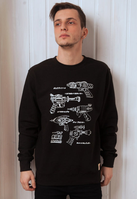 Japanese Sweatshirt Jumper - Ray Guns Printed Shirt - Blaster Phaser Zap Laser Gun Anime Manga Comics Retro Kawaii Printed Long Sleeve Top