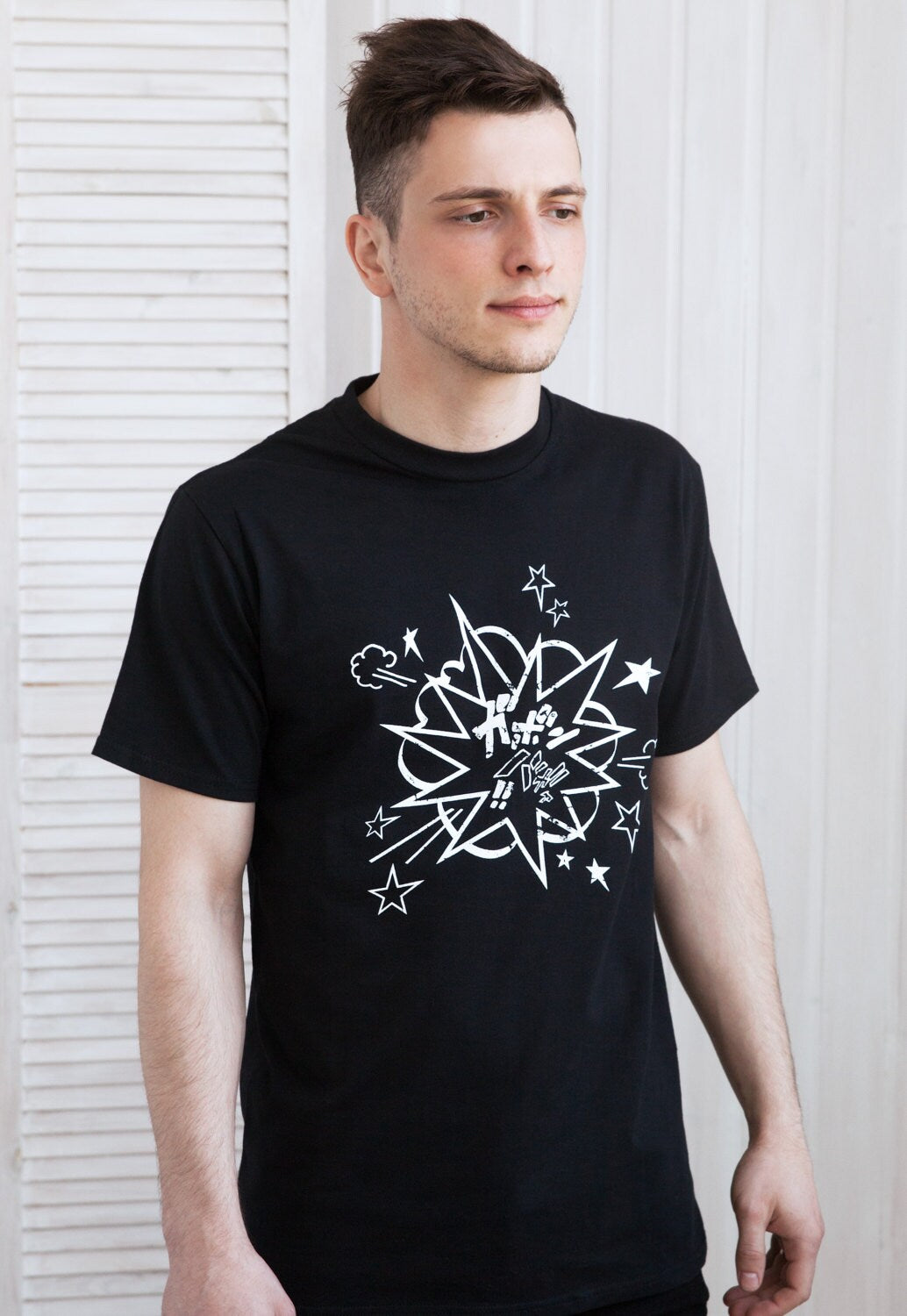 Japanese T Shirt Manga Explosion Japan Kawaii Anime Kanji Comics Cosplay Comicon Geek Sci Fi Retro Mens Womens Screen Printed Tee T Shirt