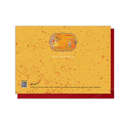 Krishna Celebrates Holi – Indian Miniature Art Greeting Card