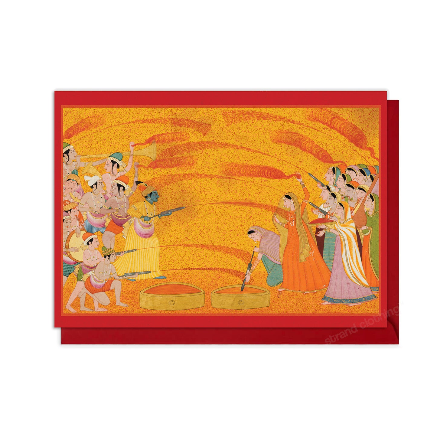 Krishna Celebrates Holi – Indian Miniature Art Greeting Card
