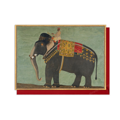 ‘Alam Guman Elephant – Mughal Indian Miniature Art Greeting Card