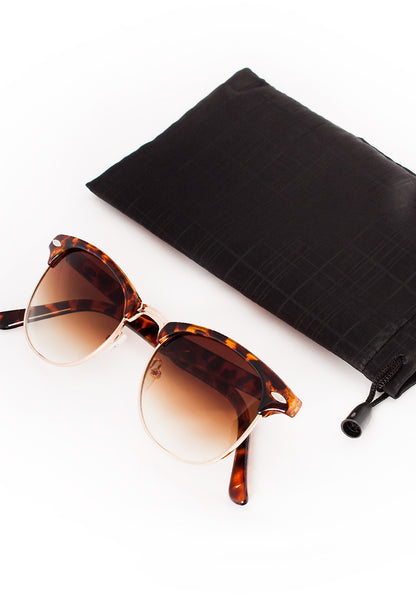 Retro Tortoise Shell Sunglasses with Gradient Lenses