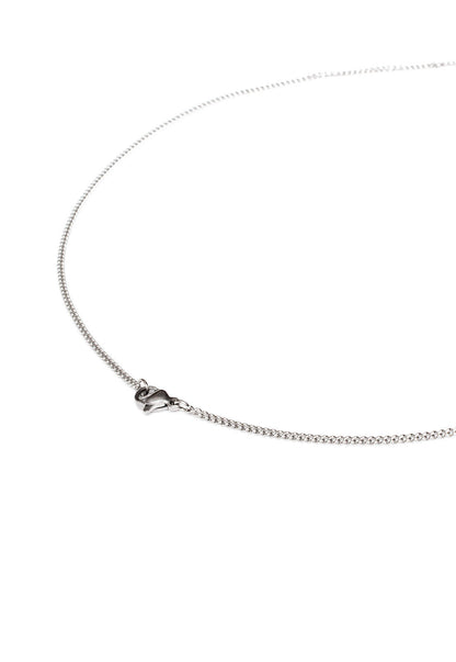 Curb Chain Necklace in Silver Finish Stainless Steel - Fine - Ideal for Pendants