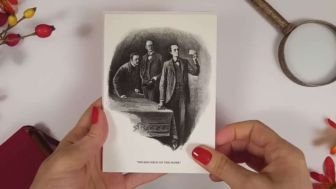 Sherlock Holmes Illustrations Art Postcards Set of 10 Postcard Prints Pack Set Sidney Paget Watson Conan Doyle Drawing Victorian Cards