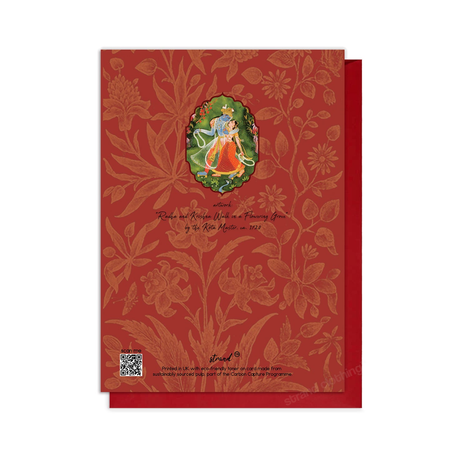 Radha & Krishna in a Flowering Grove – Indian Art Greeting Card