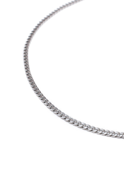 Curb Chain Necklace in Silver Finish Stainless Steel - Classic Fine Size