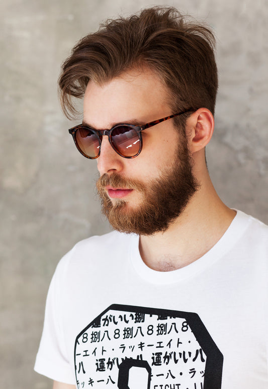 Classic Round Tortoiseshell Sunglasses in Animal Print - Oxford Frame