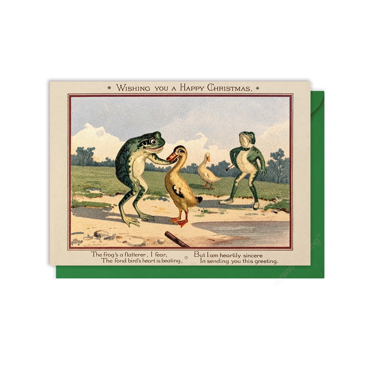 The Frog’s a Flatterer, I Fear – Victorian Christmas Card