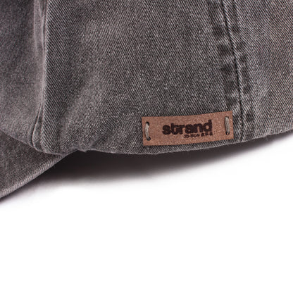 Washed Cotton Baseball Cap with Ultrasuede Patch - Distressed Grey